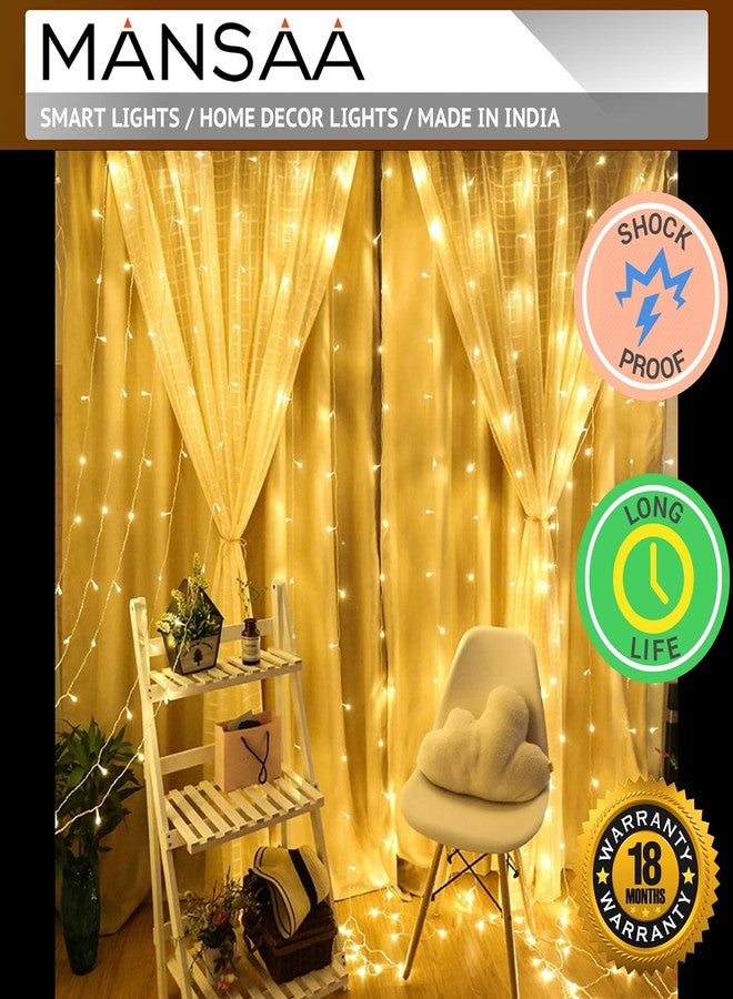 MANSAA M9 Curtain Lights | 3 Meter x 3 Meter 300 LEDs | Yellow Color | USB Operated | Remote Control | Wall Lights for Home Decor - Image 3